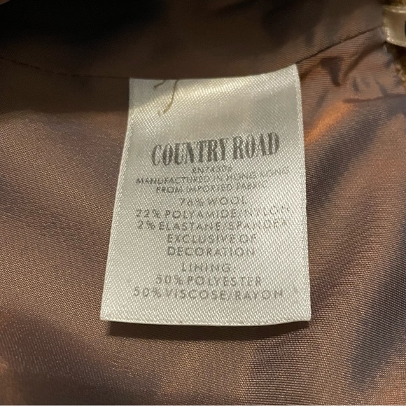 Vintage Tan Wool Skirt Size 4 - Picture 6 of 7